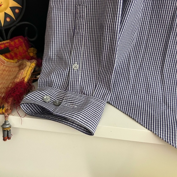 Calvin Klein Men's Purple and White Striped Shirt 17 36/37 - Picture 4 of 16